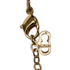Dior Gold Plated Strass CD Logo Pendant Necklace Secondhand