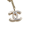 Secondhand Chanel Gold Plated Enamel CC Eiffel Tower Charm Necklace