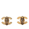 Chanel CC Gold Plated Strass Clip On Earrings Secondhand