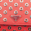 Prada Saffiano Grommet Wallet On Chain Secondhand