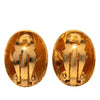 Chanel Gold Plated CC Oval Clip on Earrings Secondhand