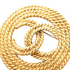 Chanel Gold Plated CC Rope Brooch Secondhand