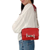 Tod's Double T shoulder bag in red leather with chain