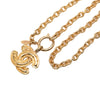 Chanel CC Gold Plated Quilted Pendant Necklace Secondhand