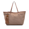 Secondhand Gucci GG Canvas Bamboo Tassel Tote