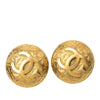 Chanel CC Gold Plated Round Clip On Earrings Secondhand