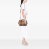Burberry Small Leather Trimmed House Check Canvas Bridle Orchard Satchel Secondhand