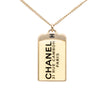 Chanel CC Gold Plated 31 Rue Cambon Dog Tag Pendant Necklace Secondhand