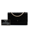 Chanel Bicolor Satin Diamond Stitch Wallet On Chain Secondhand