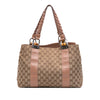Gucci Medium GG Canvas Bamboo Libeccio Tote Secondhand