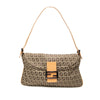 Fendi Zucchino Canvas Double Flap Shoulder Bag Secondhand