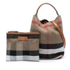 Burberry Medium Mega Check Canvas Ashby Bucket Bag Secondhand