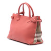 Secondhand Burberry Medium Leather and House Check Canvas Banner Satchel