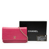 Chanel CC Embossed Lambskin Camellia Wallet On Chain Secondhand