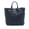 Prada Vitello Daino Side Zip Open Convertible Tote Secondhand