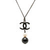 Chanel CC Brass Faux Pearl and Bead Drop Pendant Necklace Secondhand