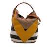 Burberry Medium Mega Check Canvas and Calfskin Chevron Ashby Bucket Secondhand
