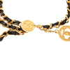 Chanel Gold Plated Leather Woven Chain Medallion Belt Secondhand