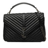 Saint Laurent Large Chevron Sheepskin Monogram College Bag Secondhand