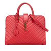 Saint Laurent Small Chevron Calfskin Monogram Cabas Satchel Secondhand