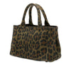 Prada Small Leopard Print Canvas Canapa Satchel Secondhand