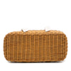 Miu Miu Wicker Trimmed Leather Top Handle Bag Secondhand