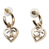 Chanel Gold Plated CC Heart Coco in Love Hoop Push Back Earrings Secondhand