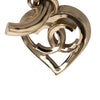 Chanel Gold Plated CC Heart Coco in Love Hoop Push Back Earrings Secondhand