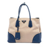 Prada Large Canapa and Saffiano Double Satchel Secondhand