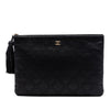 Chanel Large Quilted Lambskin Double Stitch Tassel O Case Clutch Secondhand