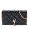 Saint Laurent Quilted Diamond Lambskin Becky Wallet on Chain Secondhand