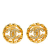 Chanel CC Gold Plated Strass Clip On Earrings Secondhand