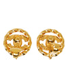 Chanel CC Gold Plated Strass Clip On Earrings Secondhand