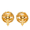 Chanel CC Gold Plated Strass Clip On Earrings Secondhand