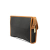 Saint Laurent Leather Trimmed Coated Canvas Clutch Secondhand