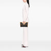 Saint Laurent Leather Trimmed Coated Canvas Clutch Secondhand