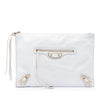 Balenciaga Chevre Motocross Classic Metallic Edge Clutch Secondhand