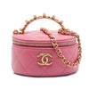 Chanel Mini CC Quilted Lambskin Pearl Top Handle Vanity Case with Chain Secondhand