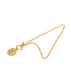 Chanel Gold Plated Logo Round Pendant Necklace Secondhand