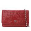 Chanel CC Embossed Lambskin Camellia Wallet On Chain Secondhand