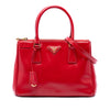 Prada Small Saffiano Vernice Galleria Double Zip Satchel Secondhand