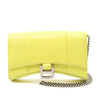 Balenciaga Shiny Calfskin Crocodile Embossed Hourglass Wallet On Chain Secondhand