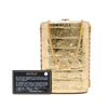 Chanel Paris New York CC Croc Embossed Metallic Calfskin Box Minaudiere Bag Secondhand
