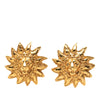 Chanel Gold Plated Sun Lion Clip On Earrings Secondhand