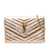 Saint Laurent Chevron Leather Monogram Envelope Chain Wallet Secondhand