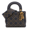 Secondhand Dior Mini Denim Cannage Studded Supple Lady Dior