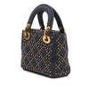 Secondhand Dior Mini Denim Cannage Studded Supple Lady Dior