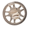 Chanel CC Silver Plated Wheel Clip On Earrings Secondhand
