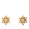 Chanel CC Gold Plated Enamel Snowflake Push Back Earrings Secondhand