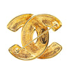 Chanel Gold Plated CC Quilted Brooch Secondhand